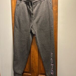 Bebe Men's Charcoal Joggers with Logo